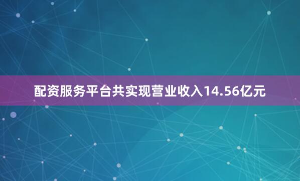 配资服务平台共实现营业收入14.56亿元